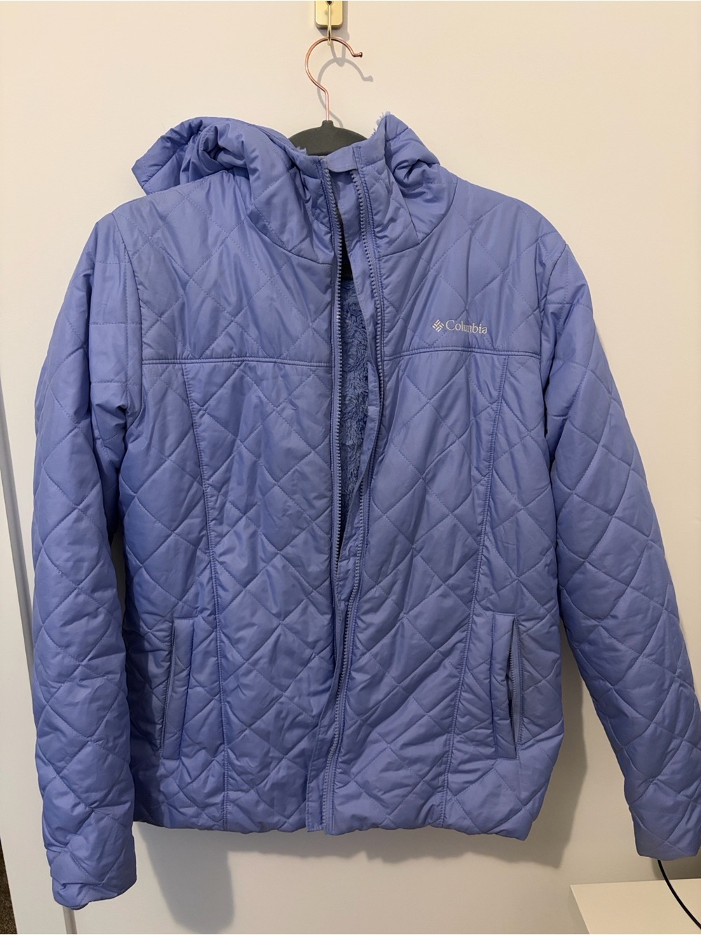Columbia Quilted Puffer Jacket in Periwinkle Blue